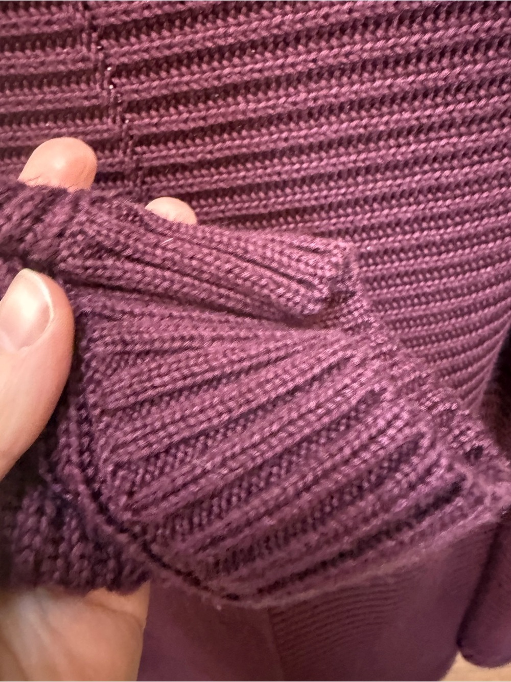 Calvin Klein Ribbed Cowl Neck Sweater in Wine - Picture 5 of 6